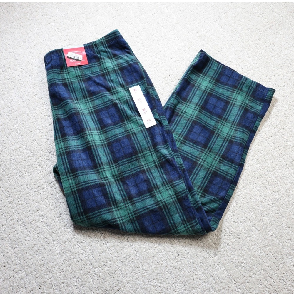 Wondershop Target Women Green Navy Plaid Fleece Pajama Pants XL New